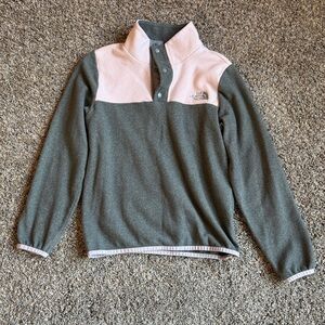 The North Face Pink and Gray Fleece pull over